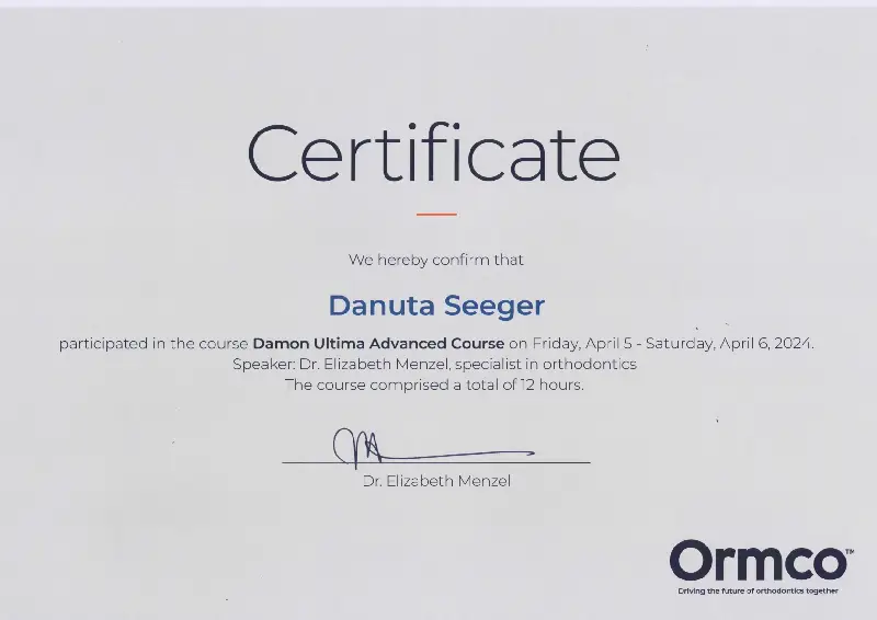 certificate-ormco